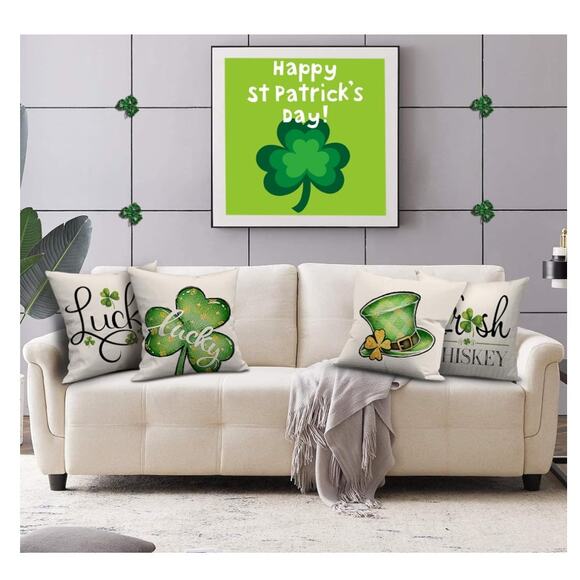 4 pc set Throw Pillow Covers 18x18 Polyester St. Patricks Day - Picture 3 of 7